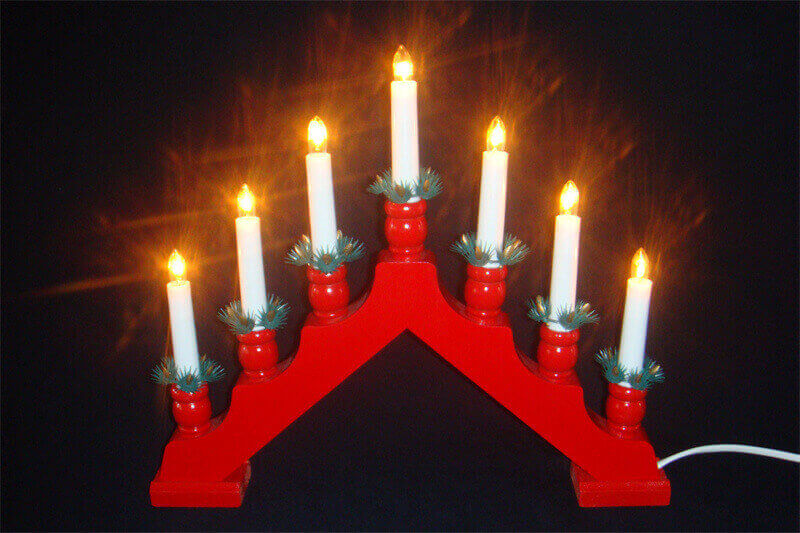 红7L人字带珠桥灯